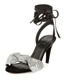 Isabel Marant Akynn Glitter Bow Sandal at Neiman Marcus